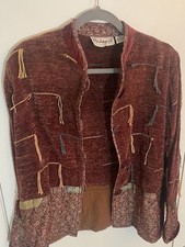 Vintage Flashback Women  s Tapestry Jacket Sweater Patchwork Small Made in India