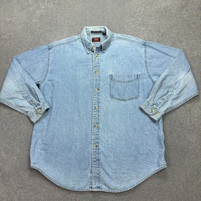 Wrangler Jeanshemd Erwachsene Large blau Rodeo Western 90s Cowboy Horse...