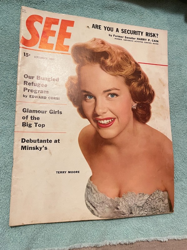 1955 SEPTEMBER SEE MAGAZINE - TERRY MOORE COVER - GREAT PHOTOS & ADS - J 1510