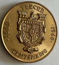 Medalla de latón 300 aniversario Tlaxcala 1660 - 1960