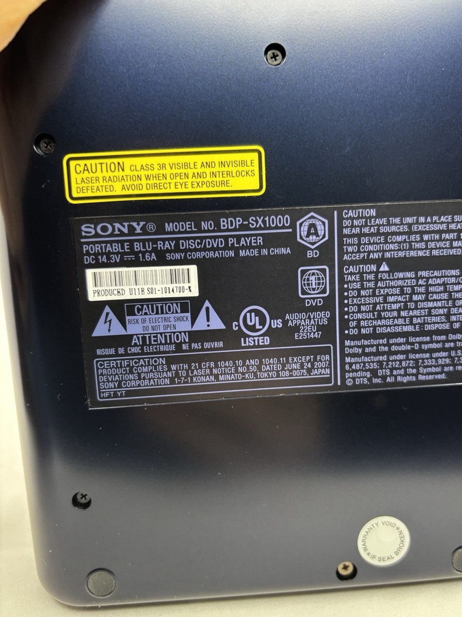 Sony BDP-SX1000 Portable Blu-Ray Player (10.1