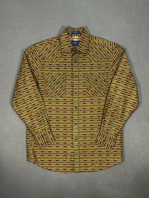 NWOT Pendleton Frontier Shirt Mens S Fits M Western Snap Aztec Pearl Snap Cotton