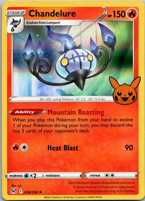 Chandelure Trick or Trade BOOster  2023 026/196 NM Holo