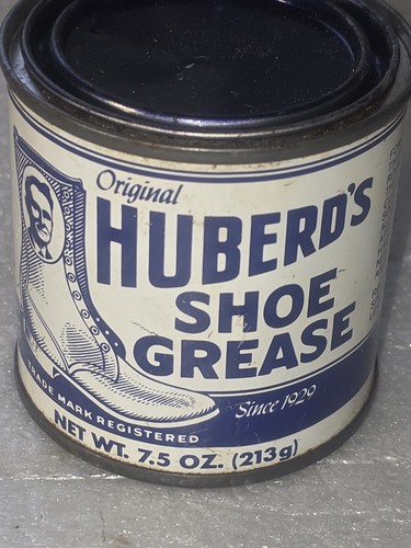 Vintage Huberd's Shoe Grease 7.5 oz Tin McMinnville Oregon Formula nearly Full