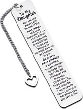 Inspirational Bookmark for Kids - Birthday Gift for Daughter, Stepdaughter, Teen