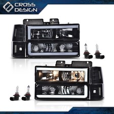 Led Drl Headlights Bumper Lamps Fit For 94-98 Gmc C10 Ck 1500 2500 3500 Sierra