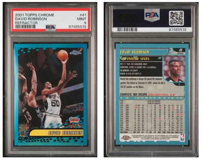 DAVID ROBINSON ~ 2001 Topps Chrome REFRACTOR #41 ~ PSA 9 ~ CENTERED