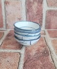 Vintage Japanese Sauce Dip Cups Handmade Blue White