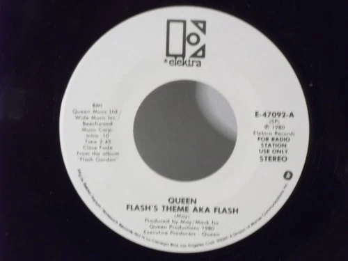 Queen,elektra 47092"Flash's Theme AKA Flash"US,7"45,1980 PROMO glam rock,Mint