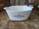 Rare CorningWare Cornflower Blue 1 3/4 Qt Square Floral Casserole Dish P-1 3/4-B — photo 1