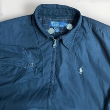 Vintage Polo Ralph Lauren Harrington Jacket Men Medium Black Plaid Lined Biswing
