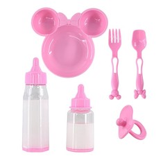 Baby Doll Feeding Set 6 Pc Magic Milk Bottles Dummy Spoon Accessories BiBi Doll