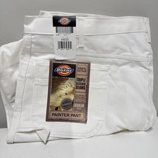 NEW Dickies Sherwin Williams White Regular Fit Painters Utility Pants Mens 44x30