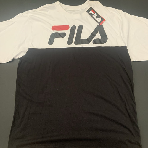 Neu mit Etikett Fila großes klassisches Logo schwarz & weiß Schnitt Nähen 3XL - Bild 1 von 6