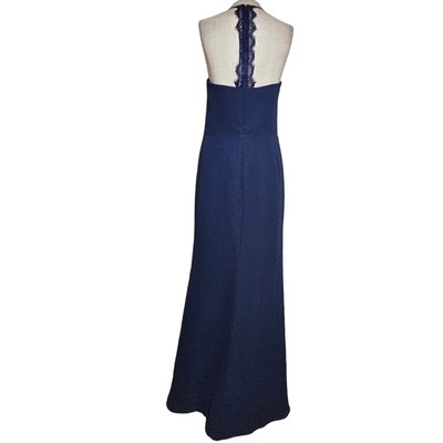 Hayley Paige Occasions Navy Blue Maxi Cocktail Dress Size 12 New with Tags  | eBay