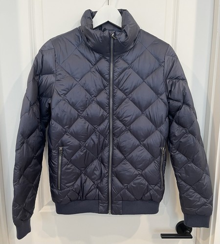 Patagonia Prow Bomber Jacket Down Diamond Quilted Puffer Smolder Blue Size S - Picture 2 of 10