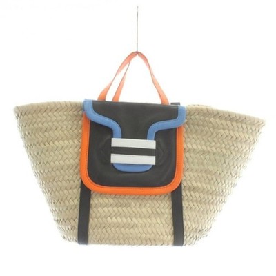 Pierre Aldi HARDY ACV08 Alpha Basket Bag Hand Tote One Shoulder 2way Raffia Used