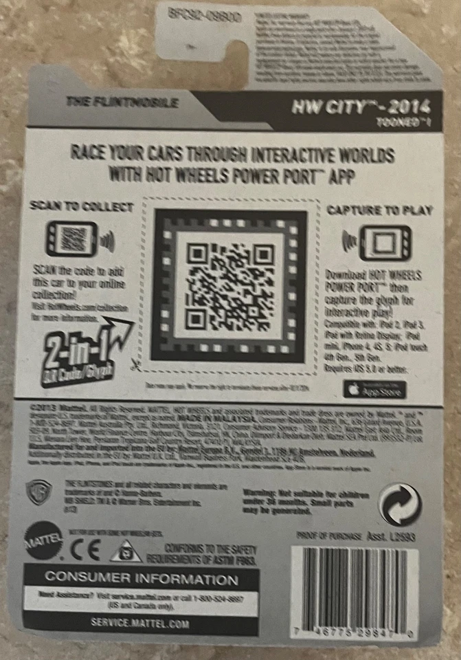 Литая модель Hot Wheels The Flintstones The Flintmobile HW City 2014 1:64 83/250 - Изображение 3 из 3