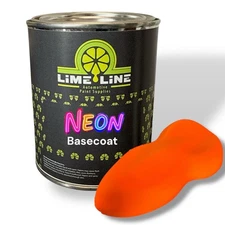 LiME LiNE Neon Orange Automotive Basecoat Paint - 1 Quart - Mix 1:1 with Reducer