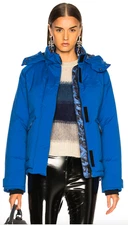 New $895 Rag & Bone Aiden Hooded Puffer Coat in Blue sz XS