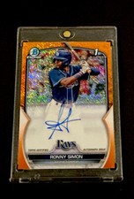 2023 BOWMAN CHROME RONNY SIMON ORANGE WAVE REFRACTOR ON-CARD AUTO RC #’d 20/25!