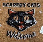 Witches Black Cat Scaredy Black Cat Coir Door Mat FREE UK postage