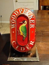 Letrero tipo alambre duro dispensador de bebidas iluminado sidra pájaro carpintero vintage