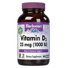 Bluebonnet Vitamin D3 25 Mcg 1000 IU 90 Veg Capsules