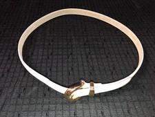 LIZ CLAIBORNE OFF WHITE Belt Bonded Leather Size XL