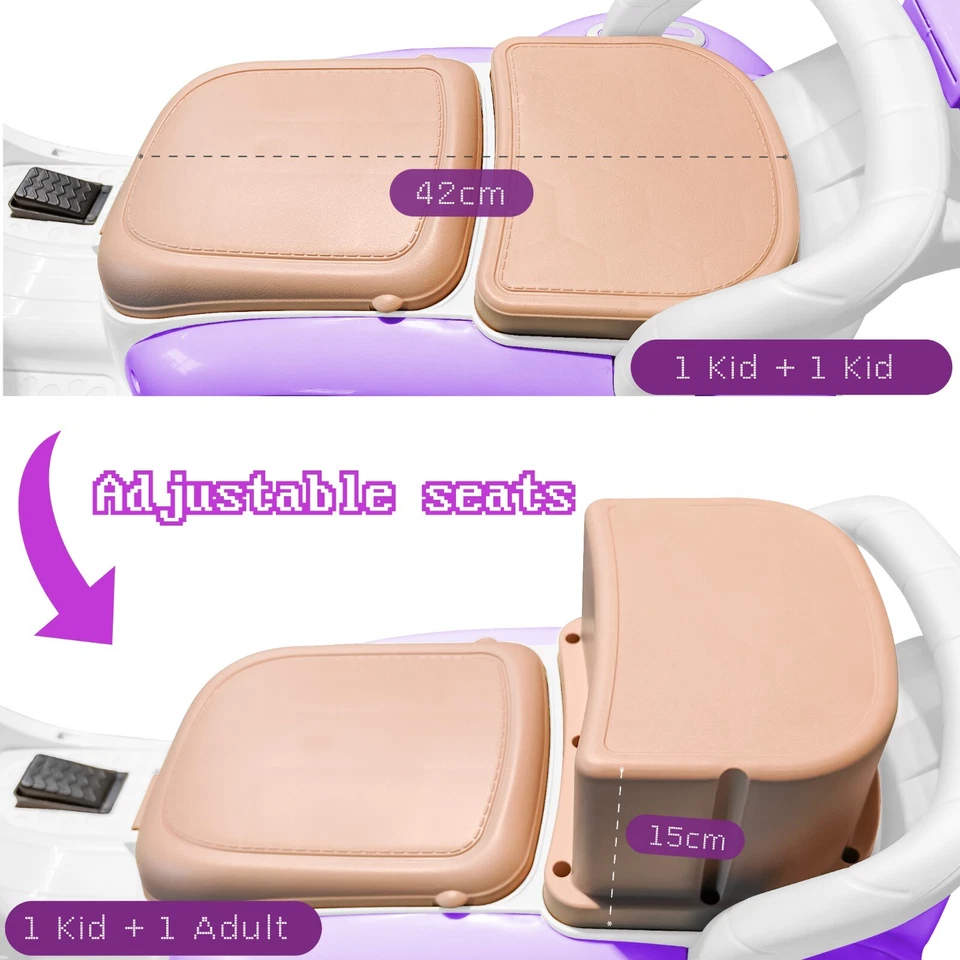 12v Kids Ride On Motorcycle Girl Moped Battery Electric Motorbike with LED MP3 - Image 4 of 4