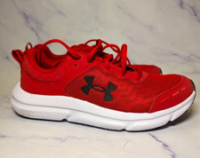 Boy's Under Armour UA Charged Assert 10 Red Black Running Shoes size 7Y NIB