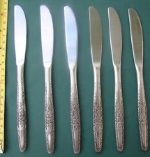 STYLECRAFT SFY2 Stainless T&N 6 Dinner Knives Japan Rose Burnished Flatware