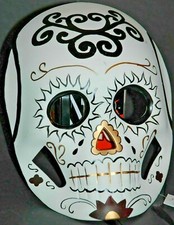MASQUERADE MARDI GRAS DIA DE LOS MUERTOS DAY OF THE DEAD MASK White