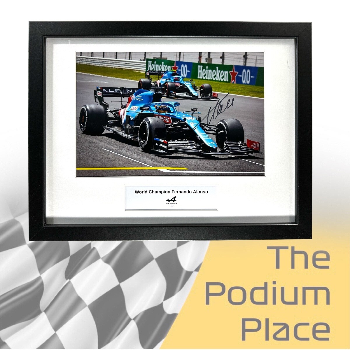 Carte Autographe Signée Fernando Alonso - Alpine F1 - Certifiée JSA - Édition Silver