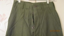US Late Vietnam OG-107 Cotton Sateen OD Trousers 26 Waist