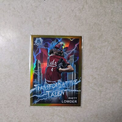 2023 Bowman Chrome RHETT LOWDER Transformative Talent GOLD #10/50 REDS!!  