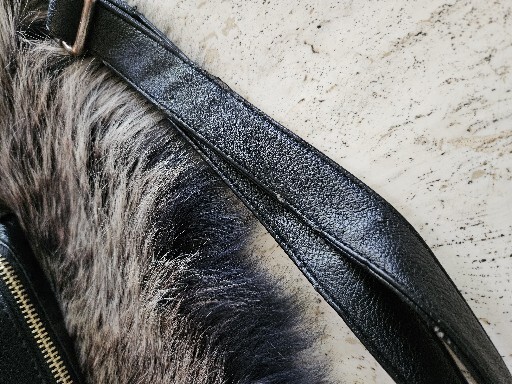 Maomaobag Maomao Bag Purse Black FAUX Leather Sequin Tassles GOLD