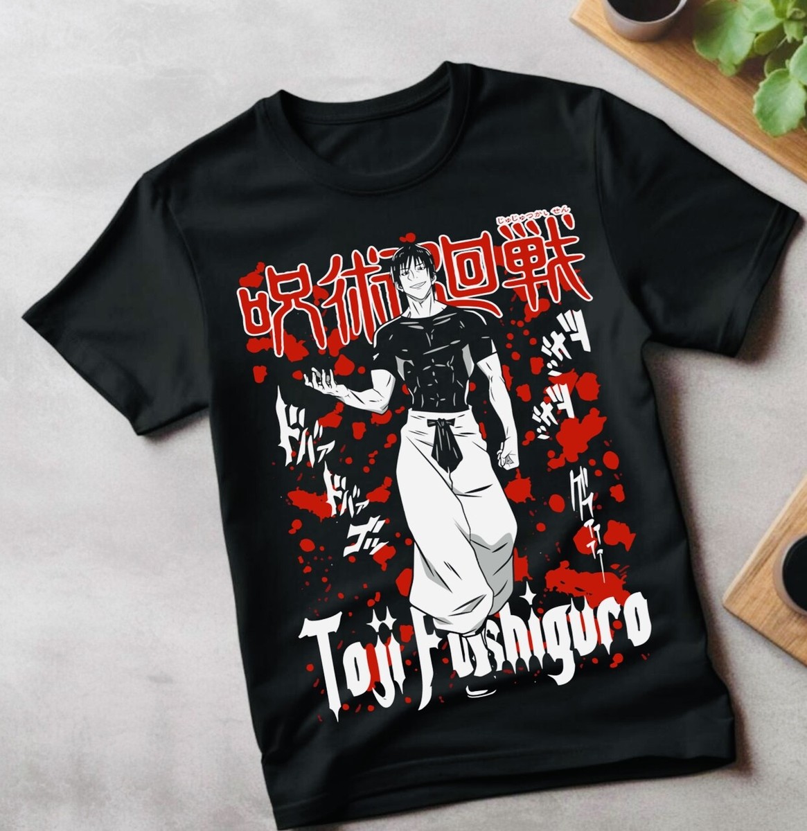 Jujutsu Kaisen Fushiguro Toji T-shirt Anime Horror Black Short