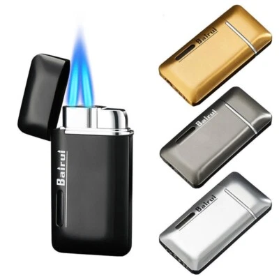 SHOPELEGANCE Straight Blue Jet Gas Flashlight Lighter Windproof Cigar Drill Lighter Smoking