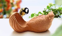 VogelträNke Wasserstelle Vogelbad Taube Aus Terracotta, Klein, Futterstelle