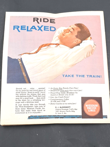 1960 Missouri Pacific Lines Time Table St. Louis Train Schedule Vintage READ - Picture 3 of 5