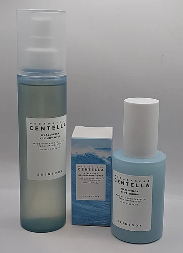 Madagascar Centella Hyalu-Cica Skin1004 Mist, Blue serum and brightening serum