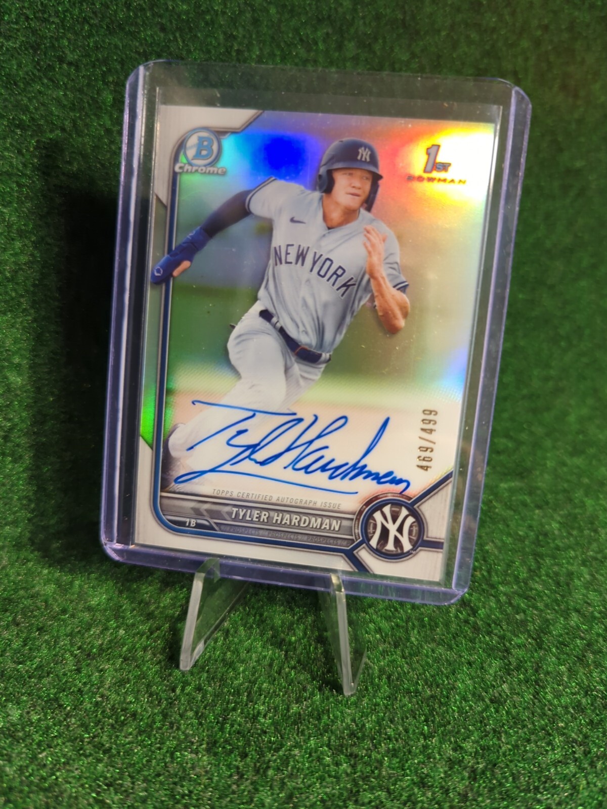 Tyler Hardman 2022 Bowman Chrome Refractor Auto /499 New York Yankees 1st Year