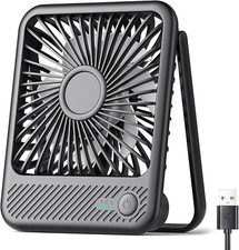 USB Desk Fan, Ultra Quiet, 3 Speeds, 180 Tilt, Mini USB-C Powered Fan for Offic