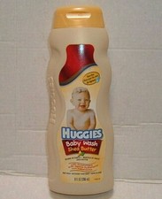 4 bottles HUGGIE SHEA BUTTER w MOISTURIZERS BABY WASH 9 OZ EA  36 oz total 
