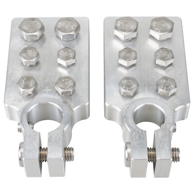 2PCS 6 Spot Car Audio Top Post Flat Lug Multi Connection Battery Terminal