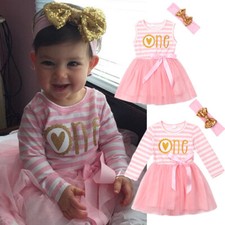 Toddlers Baby Girls 1st Birthday Party Princess Outfit Bow Tutu Skirt Dress Set