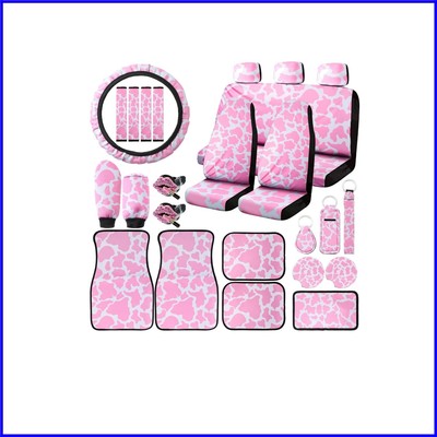 Complete 26-Piece Cow Pattern Car Interior Set - Cute & Practical Accessories