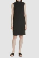  195 Theory Women's Black Round Neck High-Neck Sleeveless Sheath Dress Size S/M