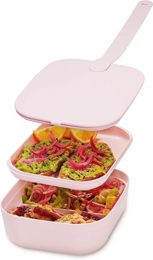 Porter Bento Lunch Box, 3 Compartment Bento Box Portable Lunch Box with Snap Str